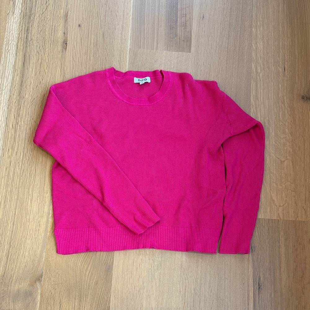525 America Fuchsia Crew Neck Sweater